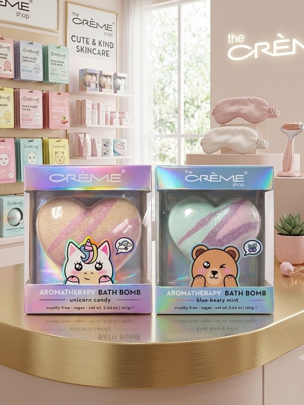 The Crème Shop Aromatherapy Heart Bath Bombs Duo-NIB!